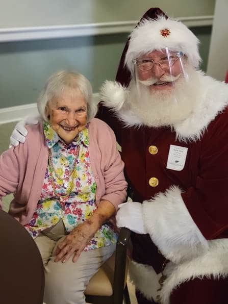 Santa Visits Senior Lady